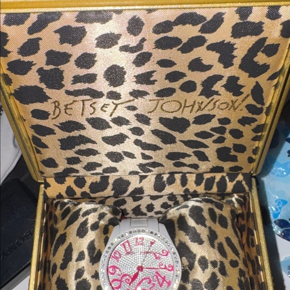 Betsey Johnson Silver Watch with Pink Details - Picture 3 of 6